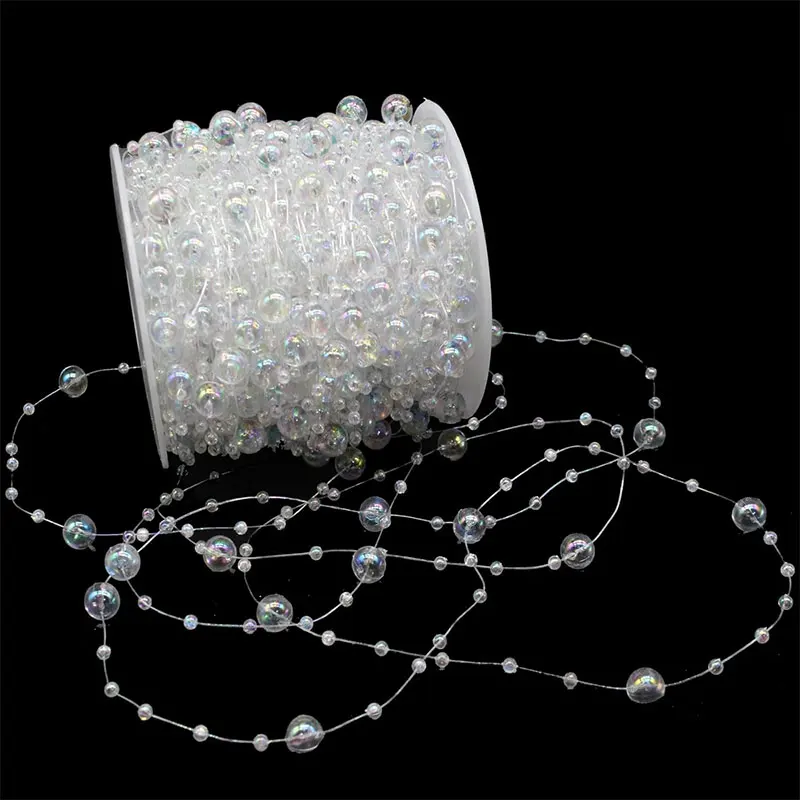 2/5/10 Meter Imitation Perle String Angelschnur Künstliche Perlen String 8 + 3mm Perle Kette für Handwerk Girlande Blume Hochzeit Dekor – Detail 5