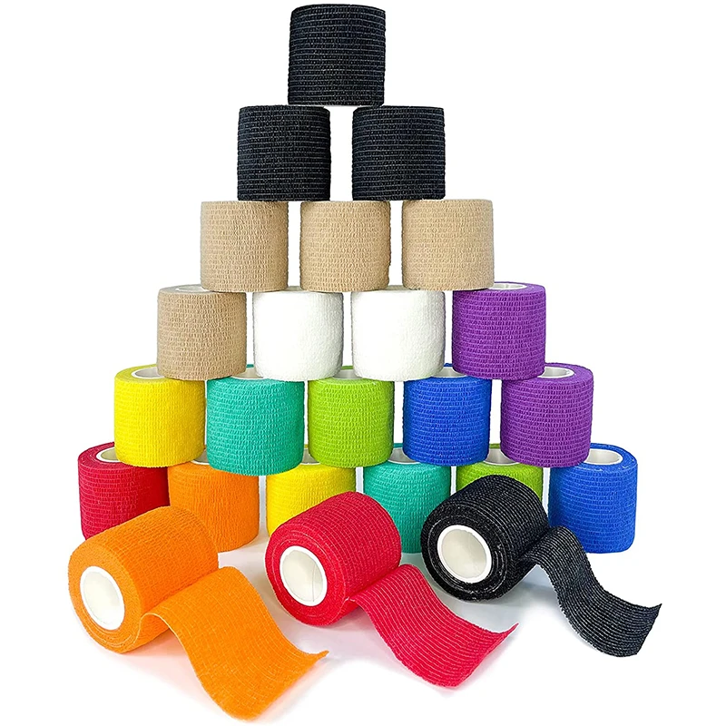 1 Rolls 4.5m First Aid Self Adhesive Cohesive Colorful Bandages Sports Tape for Wrist Ankle Sprains & Swelling Width 2.5-10cm