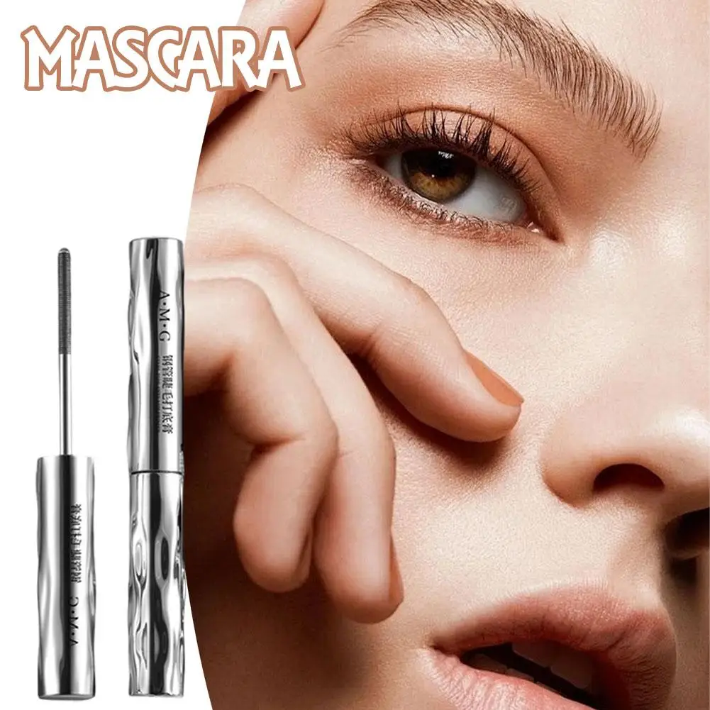 Metal Iron Lashes Mascara Waterproof Silk Fiber Mascara Black Long Curling Eyelash Extensions Non-clumping Eyes Makeup Cosmetics