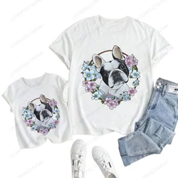 Kawaii French Bulldog T-Shirt Boys T Shirt Fashion O-Neck Kids Short Sleeve Tees Printing Children Dog Lover Graphic Clothing