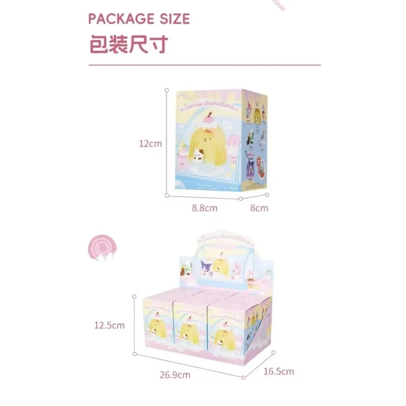 Sanrio familia colorida comida diversión serie pochacco Melody kuromi Cinnamoroll periférico caja ciega adornos regalo