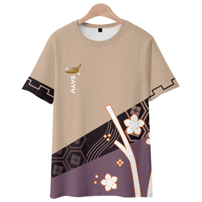 2026 Genshin Impact Zaoyou Impression Japanese short sleeved t-shirt anime men's COS clothes