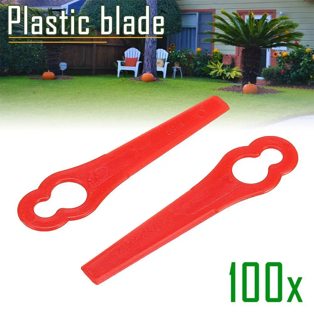 100pcs Plastic Cutter Blades For Electric Cordless Grass Trimmer Strimmer Tool Grass Trimmer Blades Replacement Garden Tool view 3