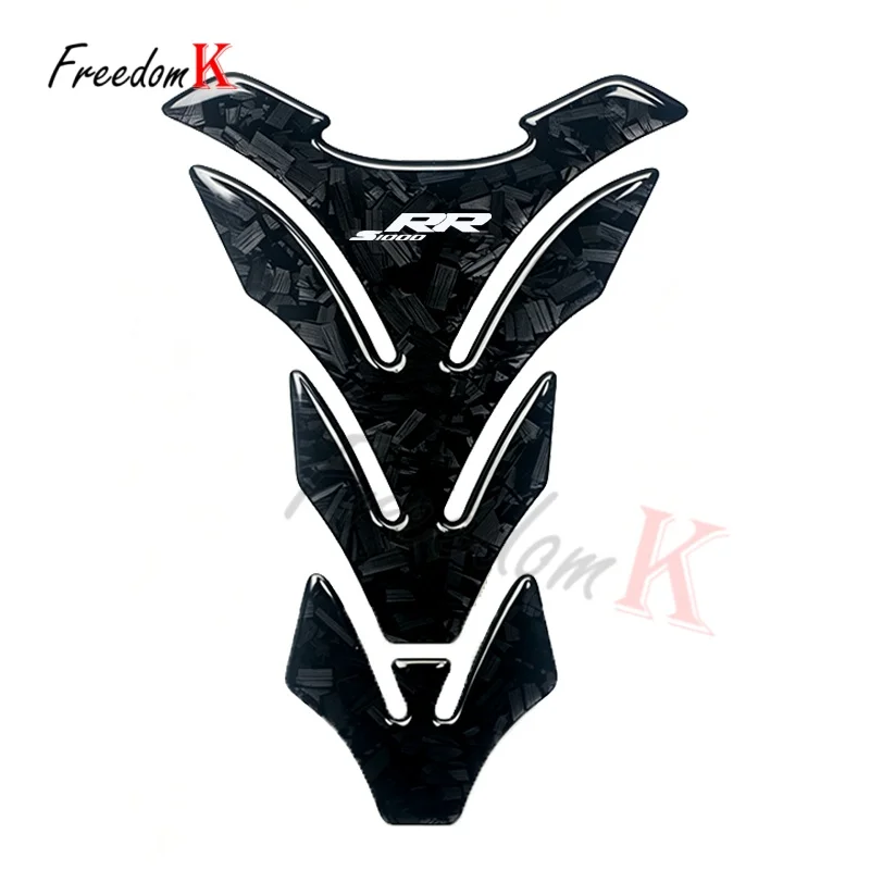 3D Forged Carbon Fiber Tank Pad Protector Sticker Decal For S1000RR S1000 RR LOGO Waterproof & Anti-slip Scratch Resistant
