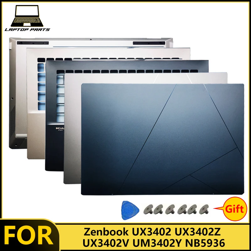 Laptop Frames NEW For Zenbook 14 UX3402 UX3402Z UX3402V UM3402Y 2022 Laptop LCD Back Cover Front Bezel Palmrest Bottom Case