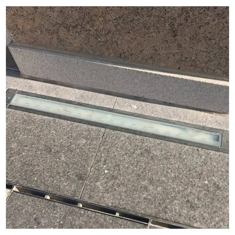Square Stainless Steel In Ground Light Tempered Glass Buried Lamp LED Strip Brick Landscape Lighting for Outdoor Garden