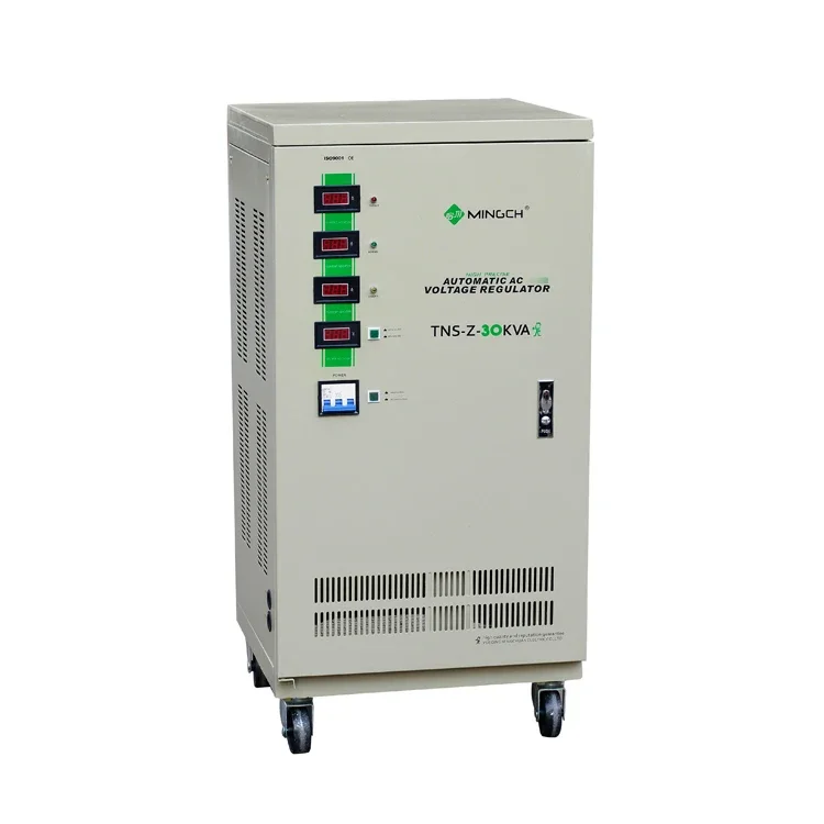 

MINGCH 12KW 15KW 20KW 30Kw 3 Phase 380V 400V 415V 440V Servo Type Voltage Stabilizer With Digital Display