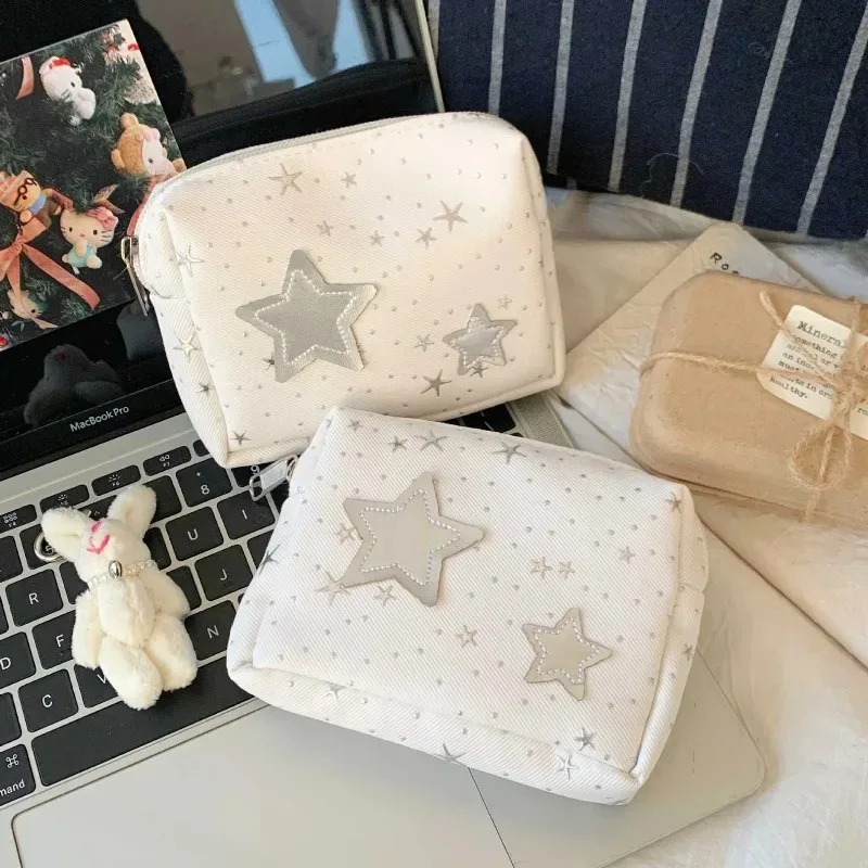 Korean Style Star Print Cosmetic Bag For Women Portable Travel Storage Bag Multifunctional Camera Bag Pouch