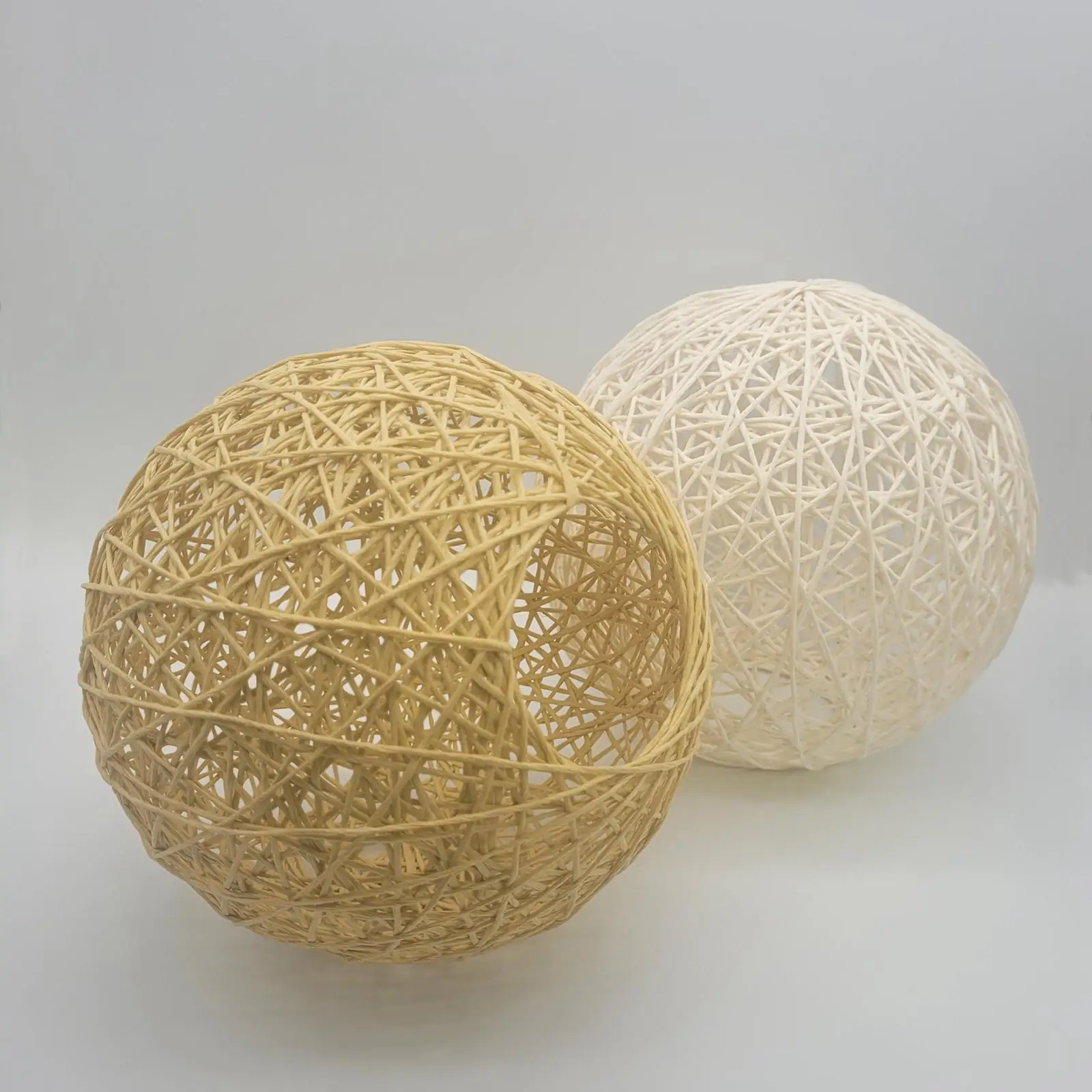 Woven Pendant Light Shade Lamp Cage Rattan Ball Lampshade for Farmer House