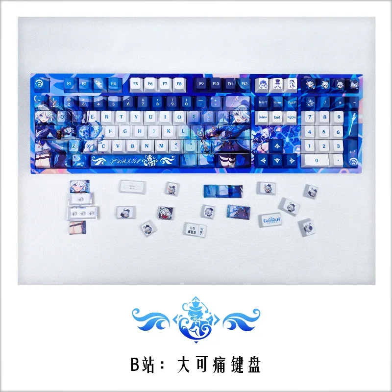 Imagem -04 - Genshin Impact Keycaps Funina Keycap Custom Pbt Cherry Profile Keycap Bonito Anime Point Key Caps para Jogos Presente para Jogos Crush80