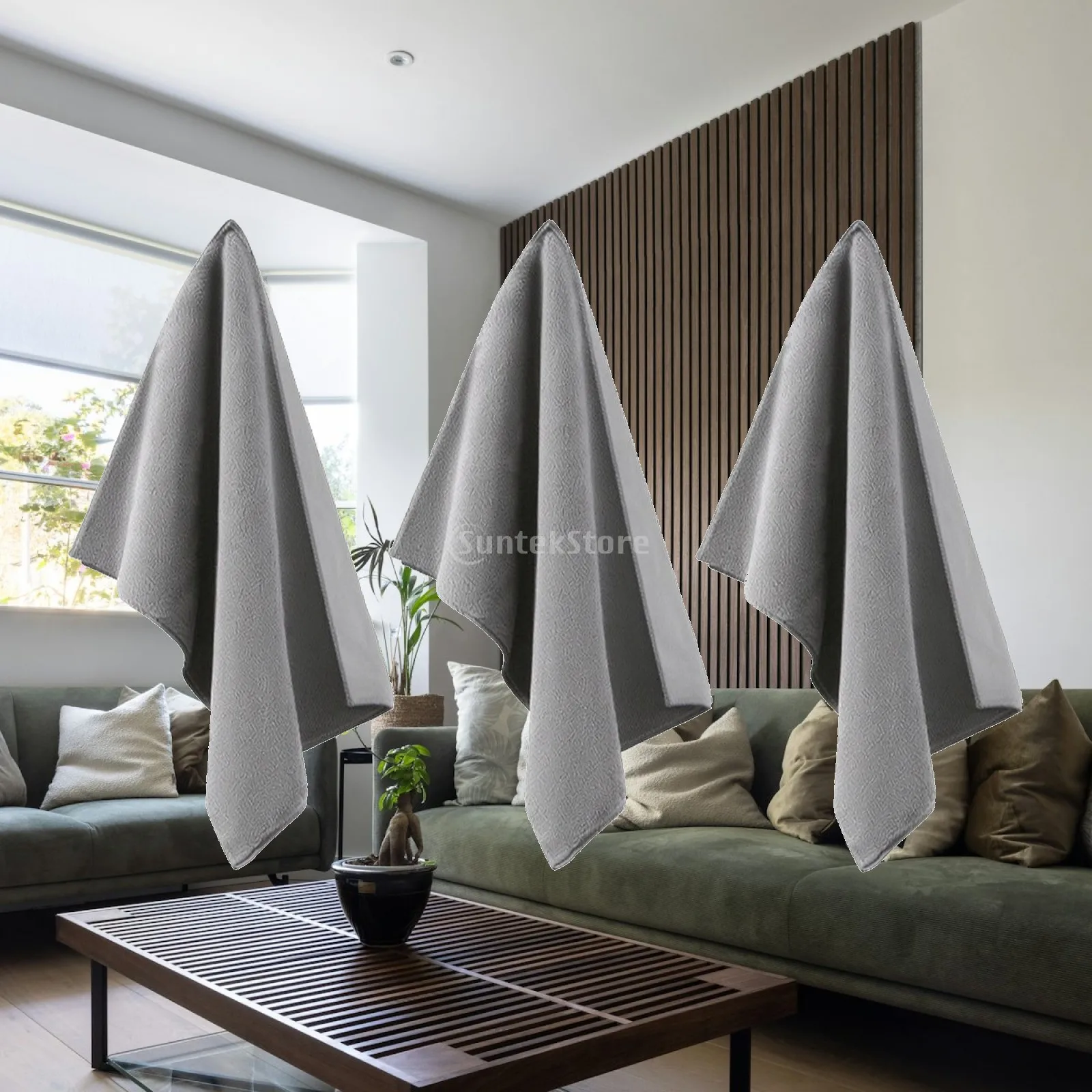 3 Pieces Automotive Microfiber Cleaning Towel Scratch without Suede and Coral Fleece Microfiber Towel Two-sidedSided Soft Soft