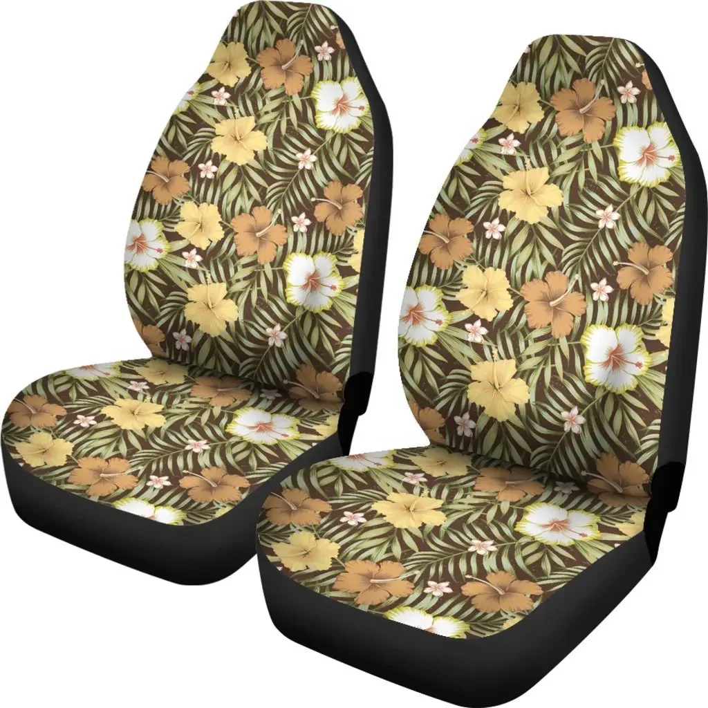 Vintage Hawaiian Floral Tropical Flower Seat Cover Car Seat Covers Set 2 Pc, Car Accessories