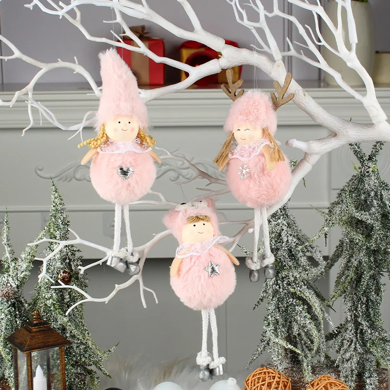 

New Cartoon Cute Girl Angel Doll Plush Hanging Creative Long Legs Doll Hanging Christmas Tree Window Desktop Ornaments Girl Gift