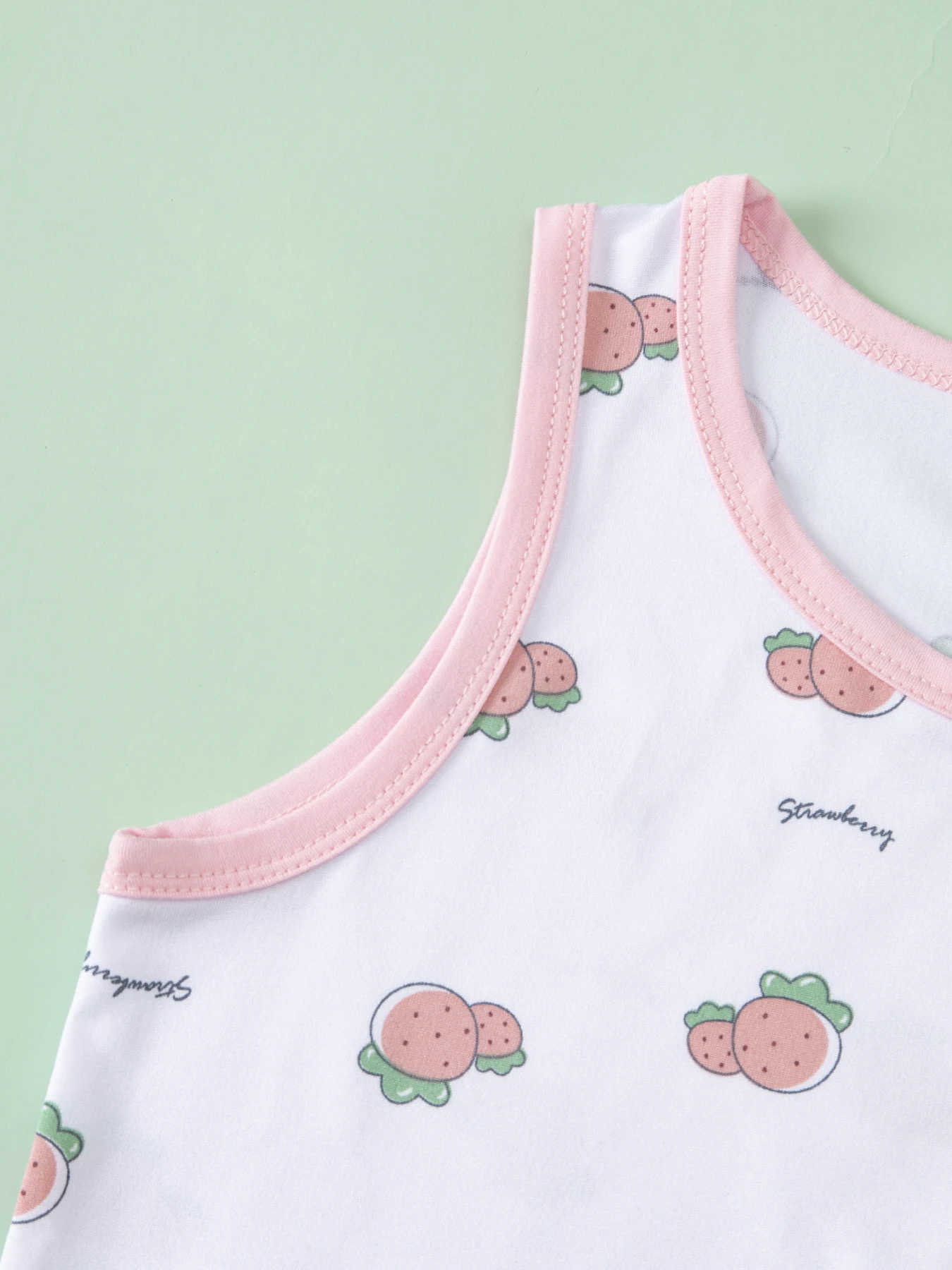 3-teiliges süßes und niedliches Vier-Jahreszeiten-Weste-Set für Mädchen, bequemes ärmelloses T-Shirt mit Rundhalsausschnitt, lässiges, vielseitiges Cartoon-Oberteil für Kinder – Detail 10