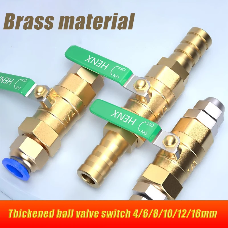 

1-50pcs Pneumatic mini Ball Valve Quick Fitting 4/6/8/10/12/16mm Hose Air Compressor Water Gas Oil Shut Flow Control Connector