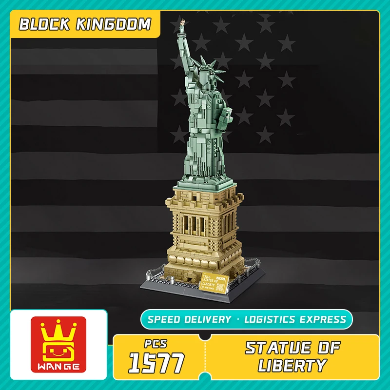 1577 Pieces Architecture Statue of Liberty Large Collection Building Blocks Set Model Gift for Kids and Adults Compatible