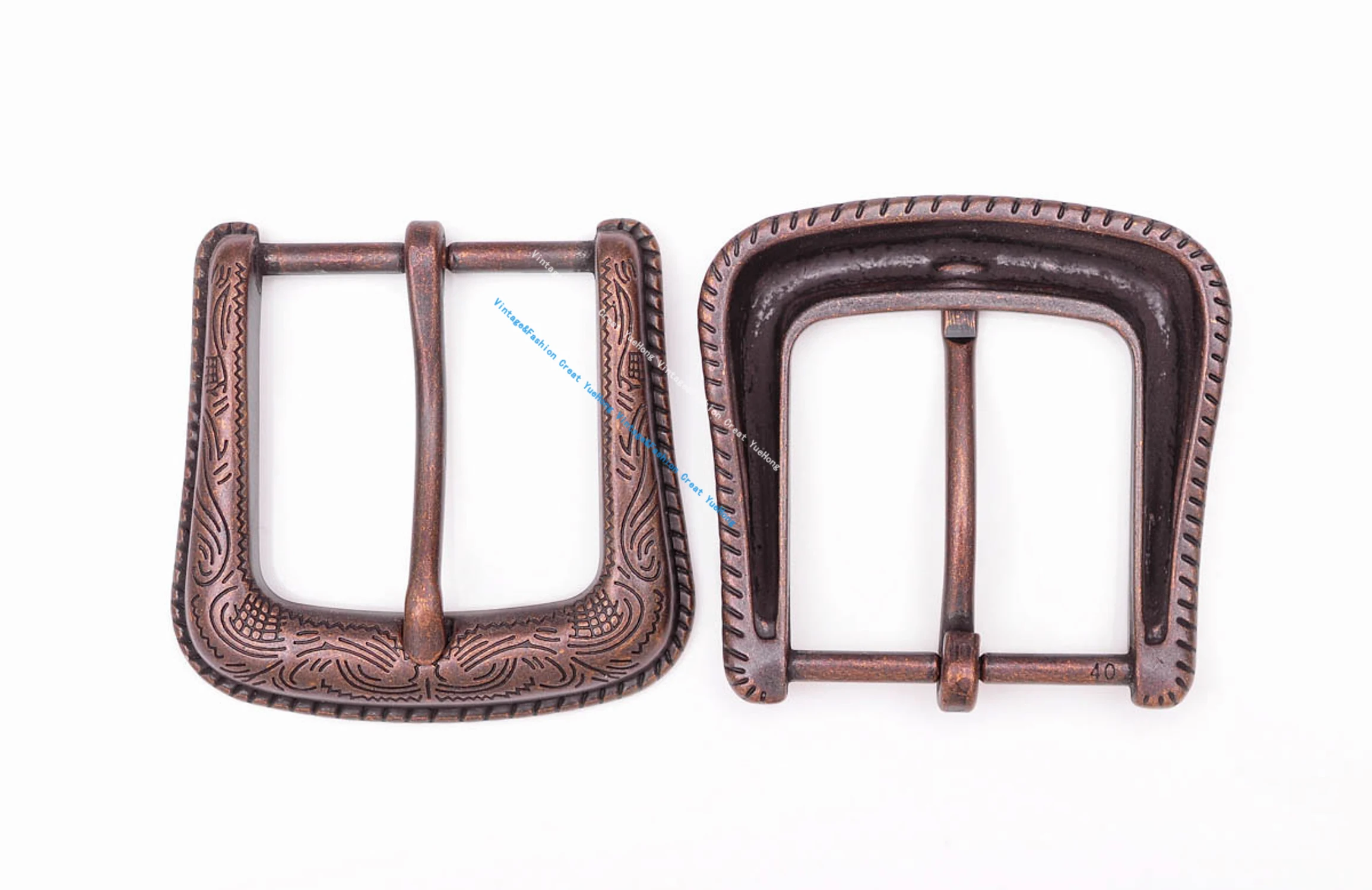 62*60MM (INNER 39 MM) Texas Flower Carved Antique Copper Western Cowboy Buckle fit Leather Belt 1-1/2\