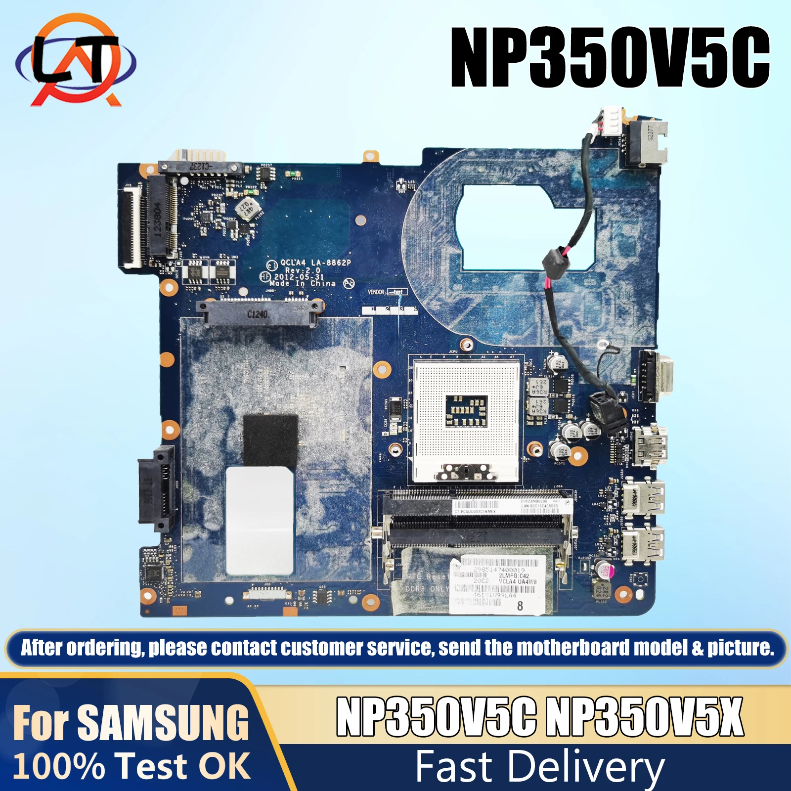 

Материнская плата NP350V5C для SAMSUNG LA-8861P NP350 350V5X HD7670, материнская плата для ноутбука BA59-03537A 216-0833000 QCLA4 SLJ8E DDR3