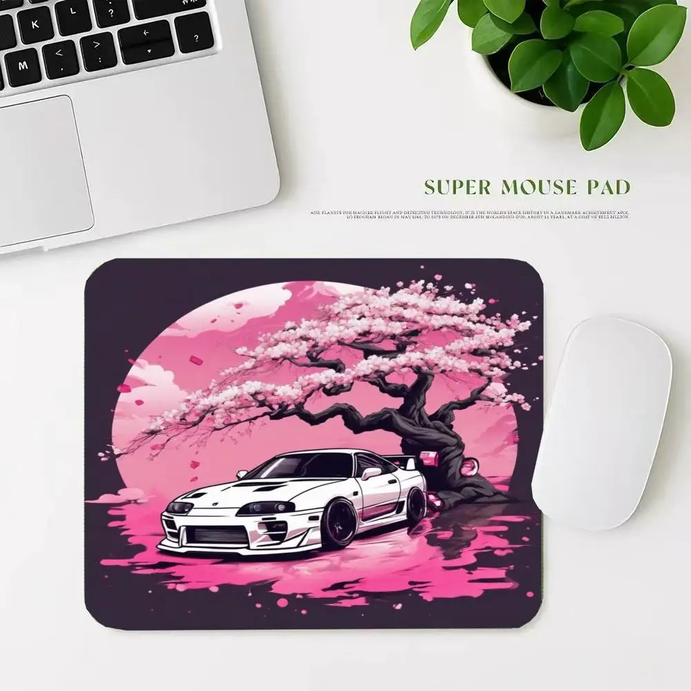 `Sakura Cherry Blossom Car Square MousePad Mouse Mat Small Desk Mat Gaming NonSlip Rubber Office Laptop Decor22*18/25*29CM 40*45