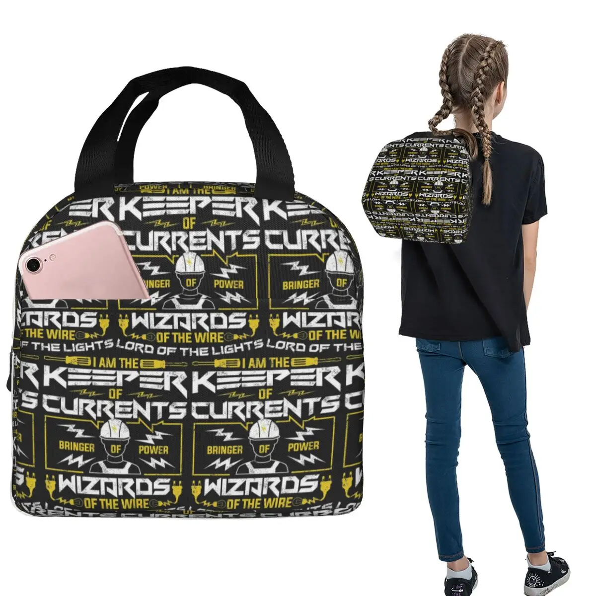 

Electrician Electrical Engineering Power Insulated Lunch Bag for Women Children Leakproof Food Boxes Thermal Lunch Box Tote