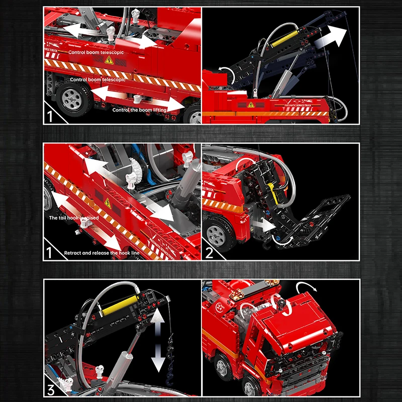 Mould King 19017, coches de juguete técnicos, camión de rescate motorizado con aire, bloques de construcción, montaje de ladrillos, regalo de Navidad para niños