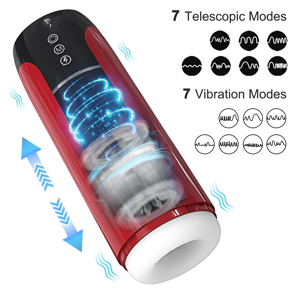 New Automatic Male Masturbator Inner Telescopic Vibration Blowjob Masturbation Cup Sex Toys for Men Adult Goods IPX7 Waterproof