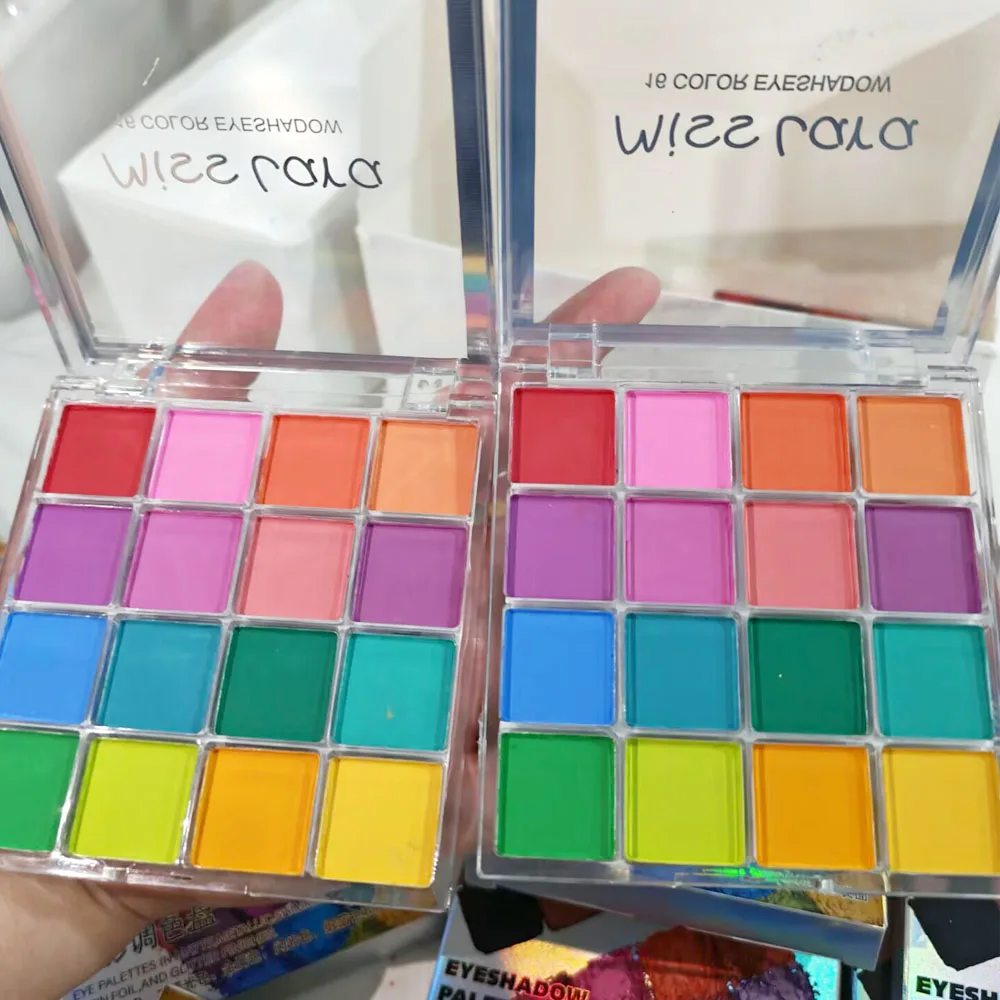 4/6/9/16 Kleur Ombre Nagel Poeder Effen Gradiënt Pigment Wrijven op Nagels Pat-pat Poeder Oogschaduw Glitter Nail Art Palet Poeder