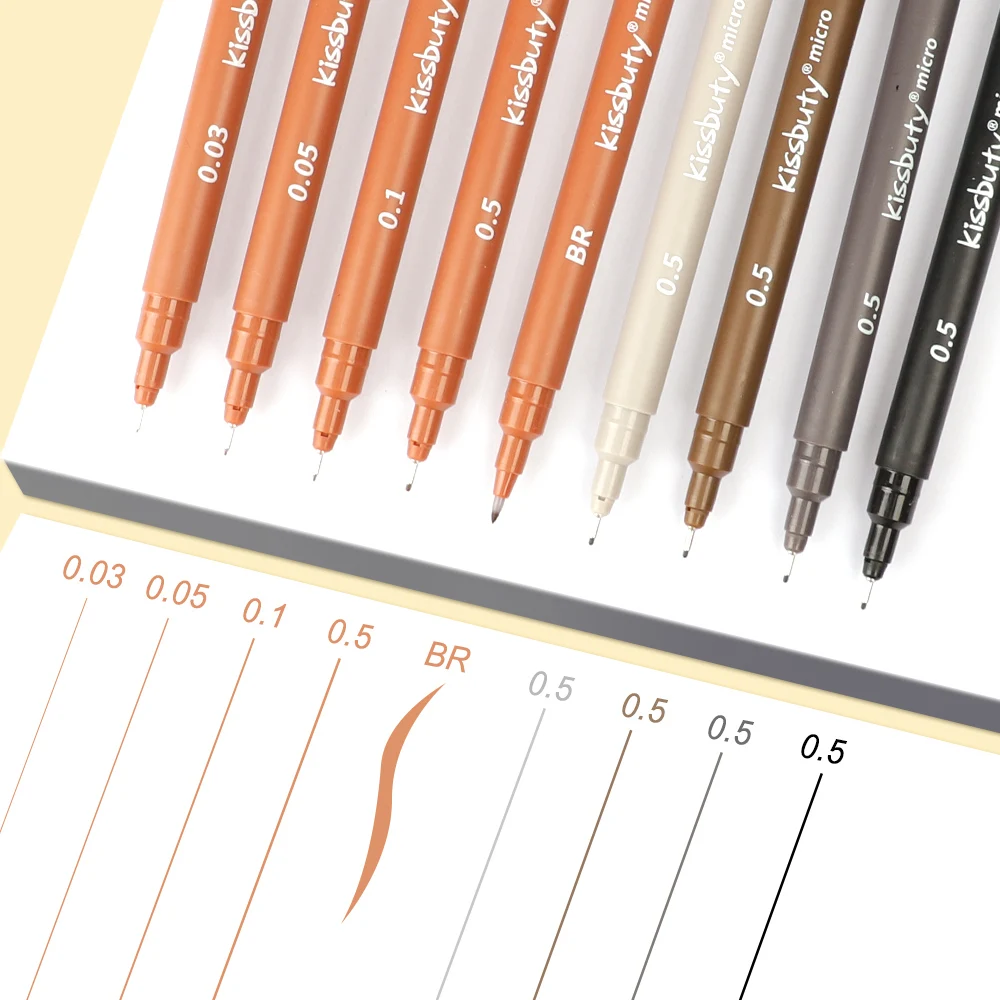 5Pcs Multi Tip Fine Line Drawing Pen Set, Waterproof Quick Dry Art Markers for Sketching, Cartoon Drafting Design Art Supplies view 6