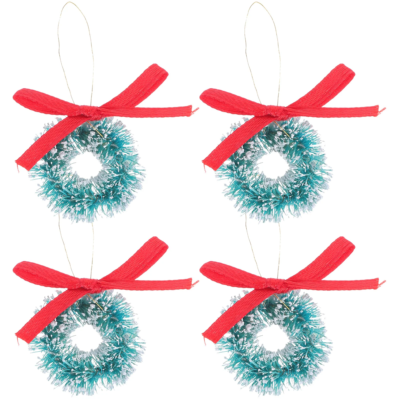 

4 шт. мини-рождественские венки, подвесные украшения для миниатюрного кукольного домика, дверная гирлянда, праздничный декор, флокированные мини-венки