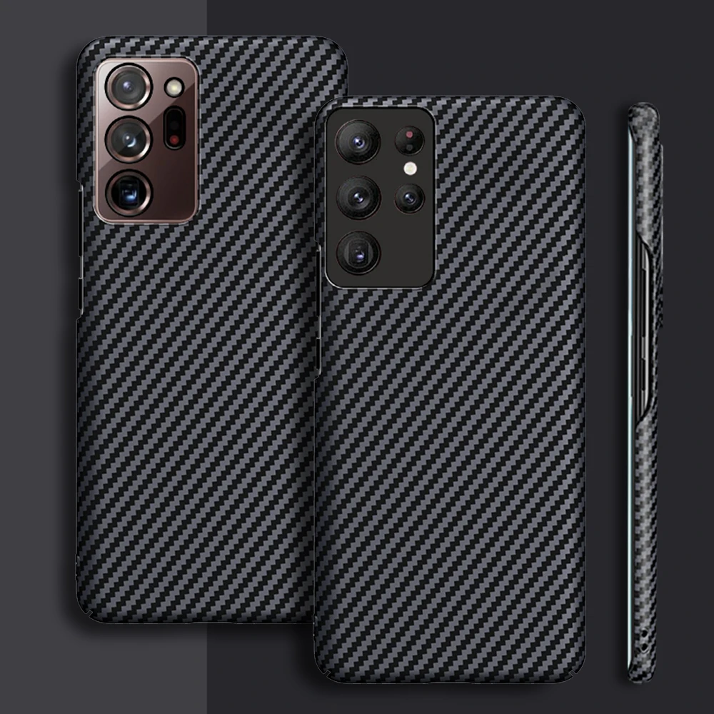 

Carbon fiber Hard Case for Samsung Galaxy Note 20 Ultra Thin Lens Protection Luxury Anti-Knock Texture Mobile Phone Cover