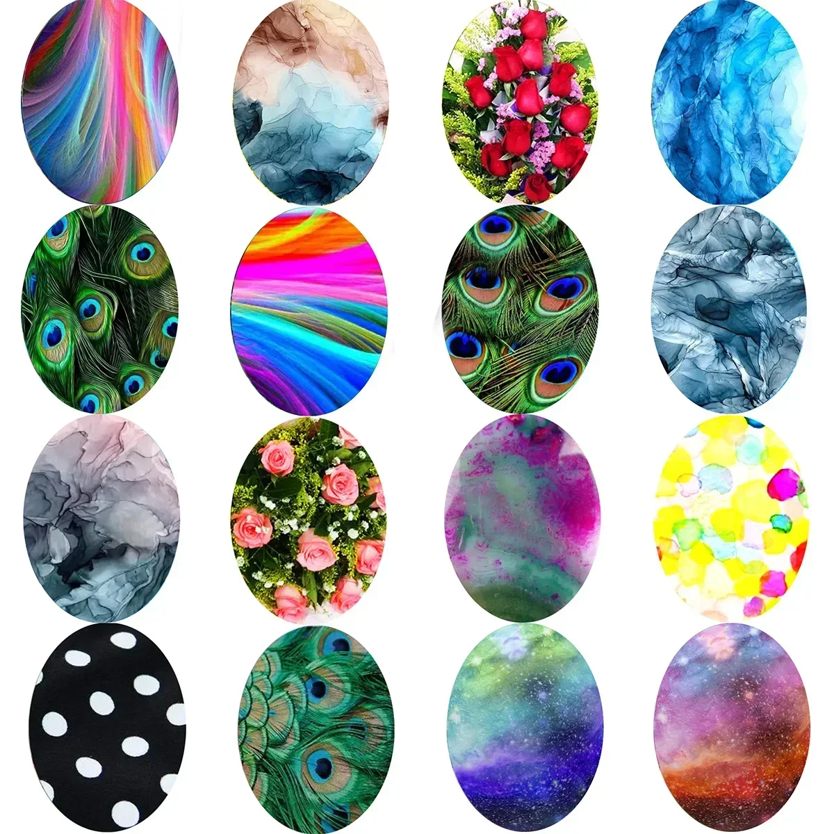 13x18mm/18x25mm/30x40mm New Fashion Color  Handmade Photo Glass Cabochons Pattern Domed Jewelry Accessories Supplies