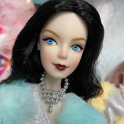 30 cm dockhuvud med stort vågigt lockigt hår 1/6 klädtillbehör flickor gör-det-själv-leksaker 8 best sales mode docka huvud - №8