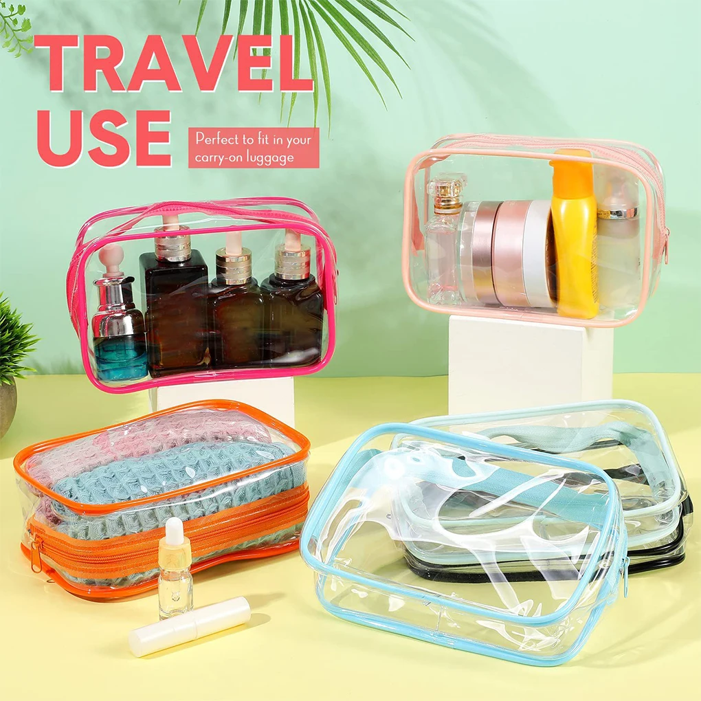 Travel PVC Cosmetic Bags Clear Fashion Zipper Pouch Makeup Bag Large Capacity Storage Organizer Wash Handbags Case