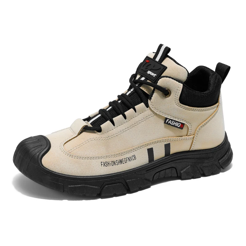 

Men's Boots Autumn and Winter New Casual Boots Non-slip Soft Sole Outdoor Shoes Youth Warm Plush Cotton Work Shoes Zapatillas