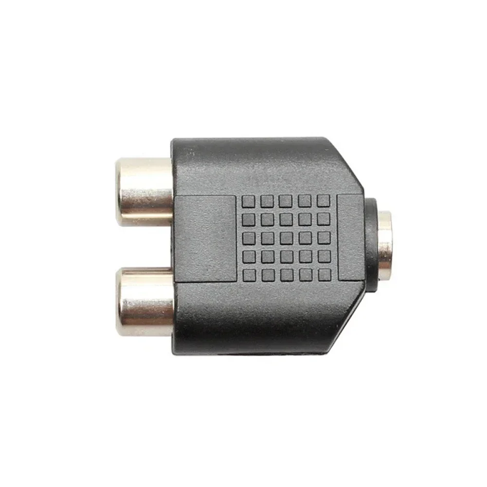 1pc 3.5mm To 2 For RCA Female Audio Cable Adapter Connector For Speaker Amplifiers Mic Audio Adapter