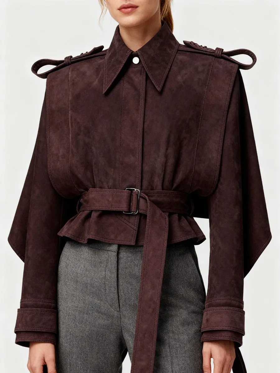 TWOTWINSTYLE الصلبة تقسم الدانتيل يصل السترات للنساء التلبيب طويلة الأكمام تونك موضة قصيرة Vintage سترة الإناث الخريف الملابس #2