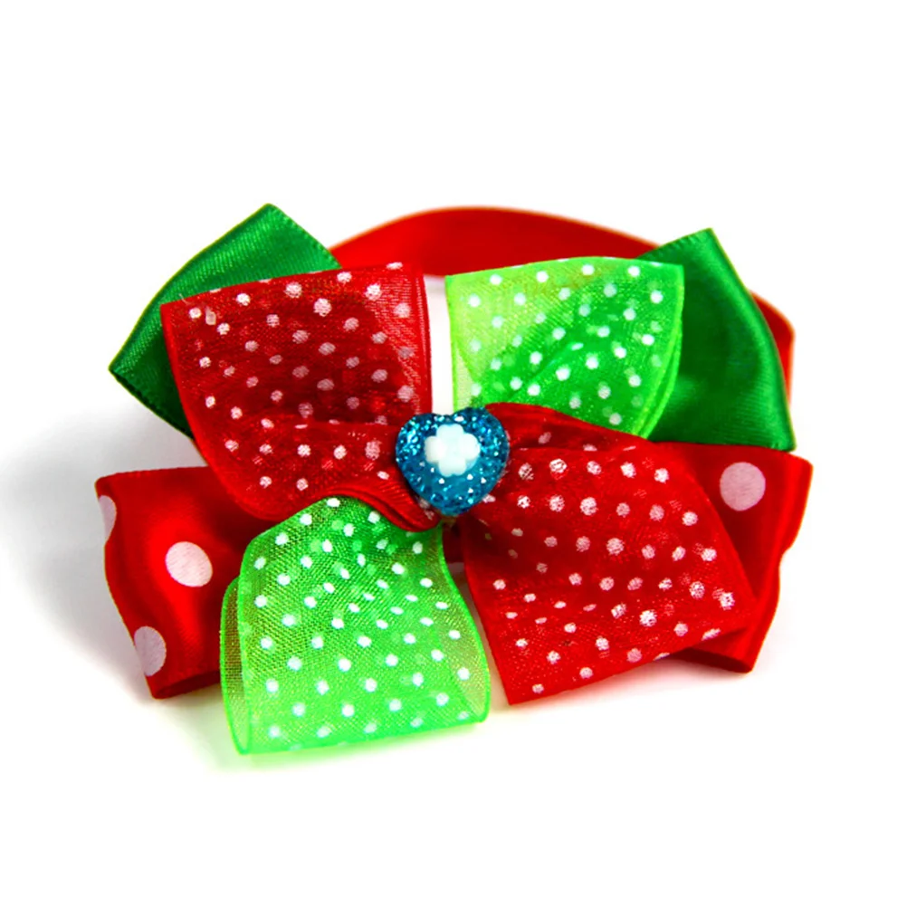 

8Pcs Dog Bow Collar Pet Supplies for Dogs Adjustable Fashion Collar with Christmas Design for Walking Outdoor Sports Lovely Pet