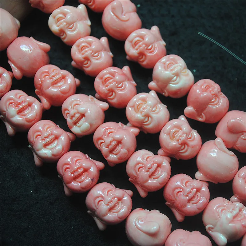 10PCS New Smile Buddha Matching Beads Size 10X12MM 14X15MM 18X20MM Loose Beads Pink Colors Best For Your Jewelry Designs view 6
