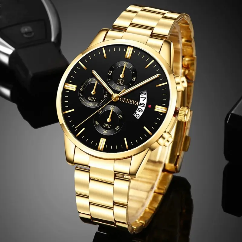 Men's Watch Versatile Fashion Steel Strip Quartz Watch Charm Business Men's Watch