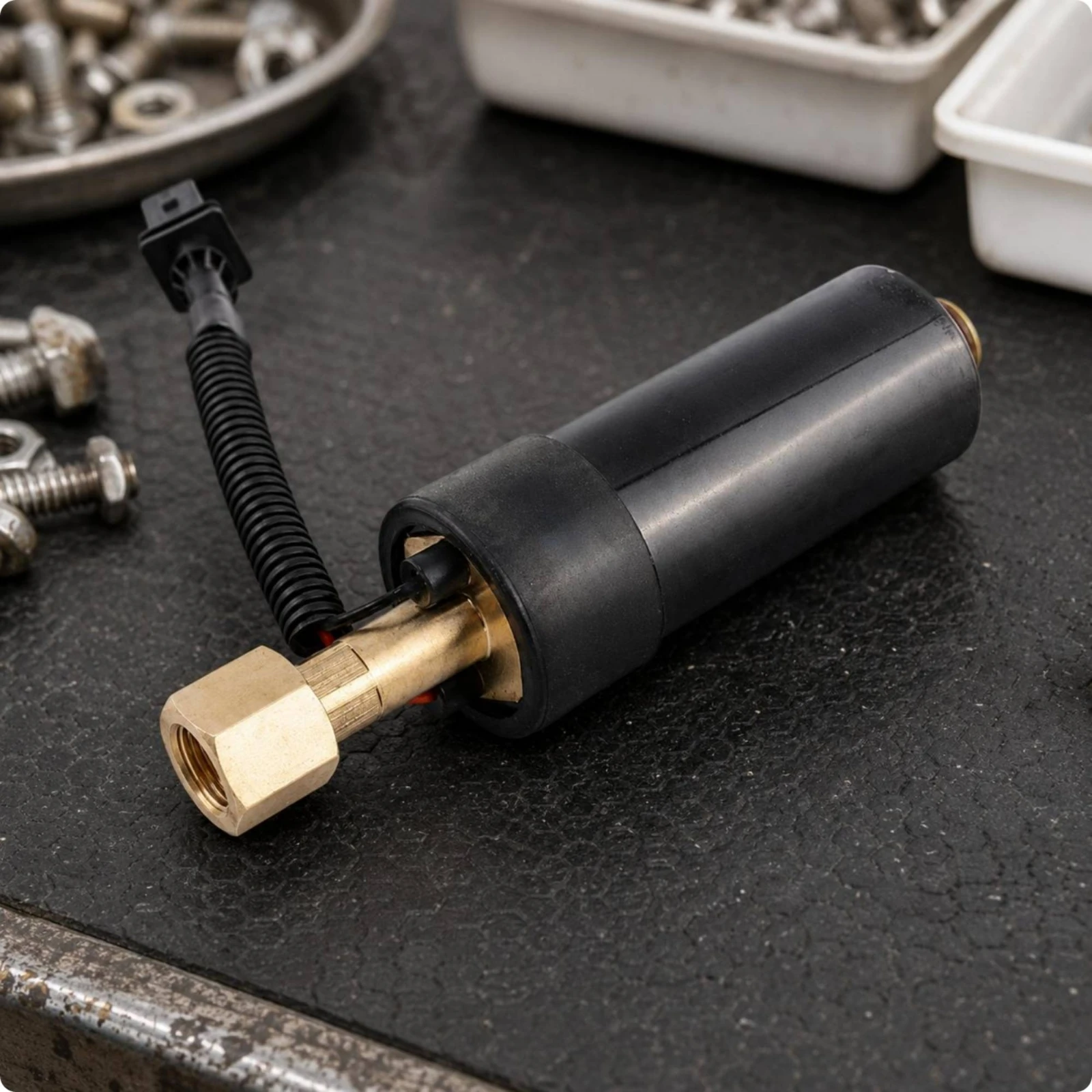 Marine Fuel Pump Threaded Electric Fuel Pump Engine Part Wired Black