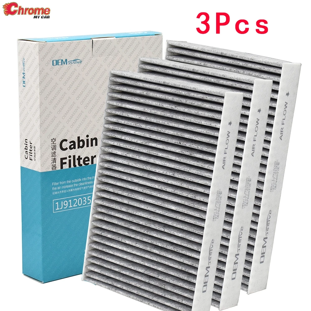 

3X Car Pollen Cabin Air Filter Activated Carbon 272772100R 27277-1KA4A For Nissan Juke F15 Pulsar C13 Renault Fluence 2010-2019
