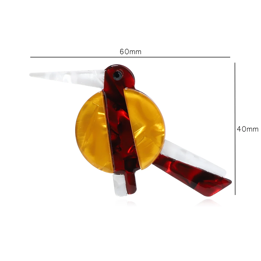 Handmade Acrylic Animal Woodpecker Brooches for Women Men Lovely Sitting Pet Casual Party Brooch Pin Gifts Jewelry Accessories
