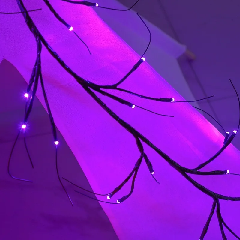 أضواء الهالوين الزخرفية شريط عبر الحدود ترتيب جو احتفالي أضواء الكرمة اليقطين الخفافيش أضواء فرع مقلد