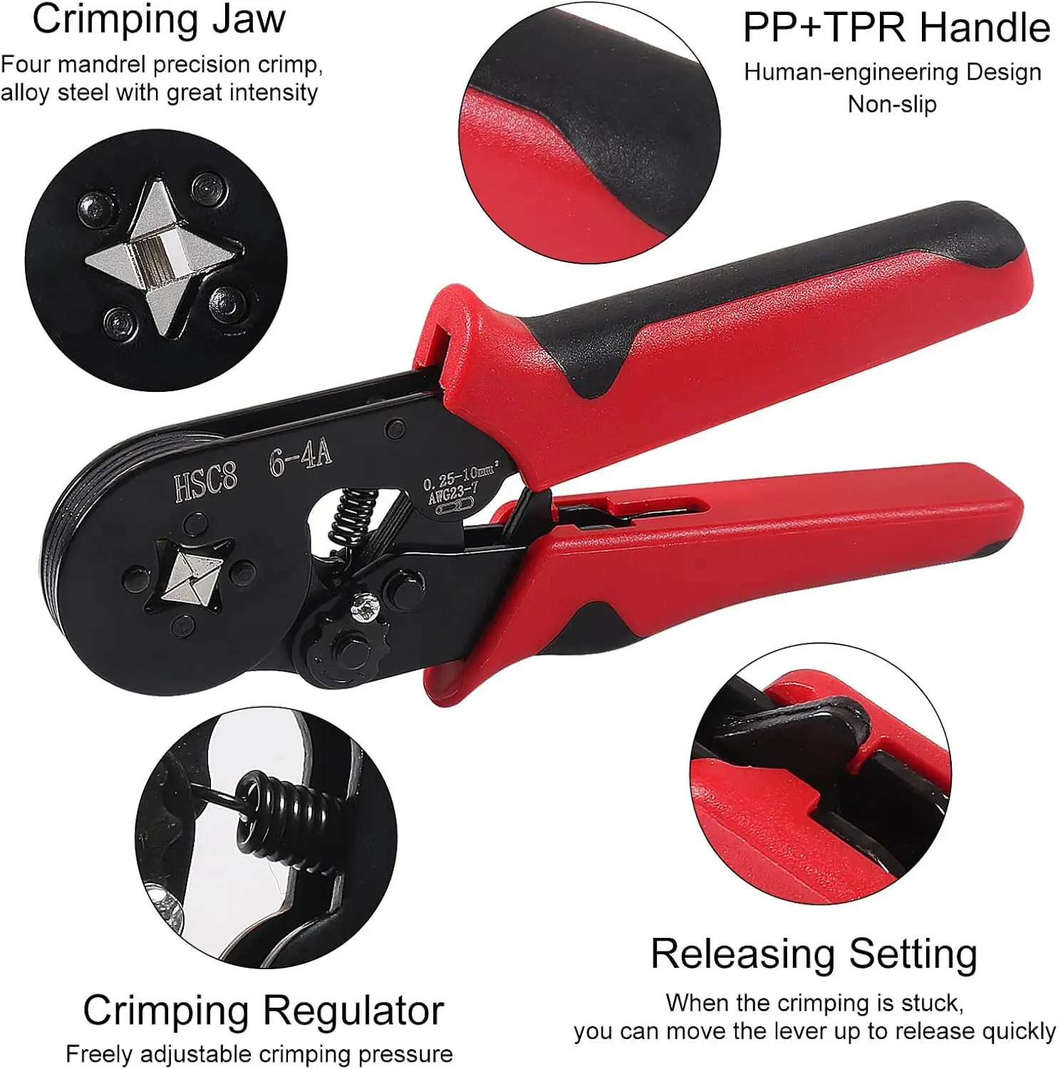 Crimpzangen-Set, selbstverstellbares Ratschen-Draht-Crimpzangen-Set, Crimpzangen-Set mit 800 Stück Drahtklemmen, Crimpverbinder