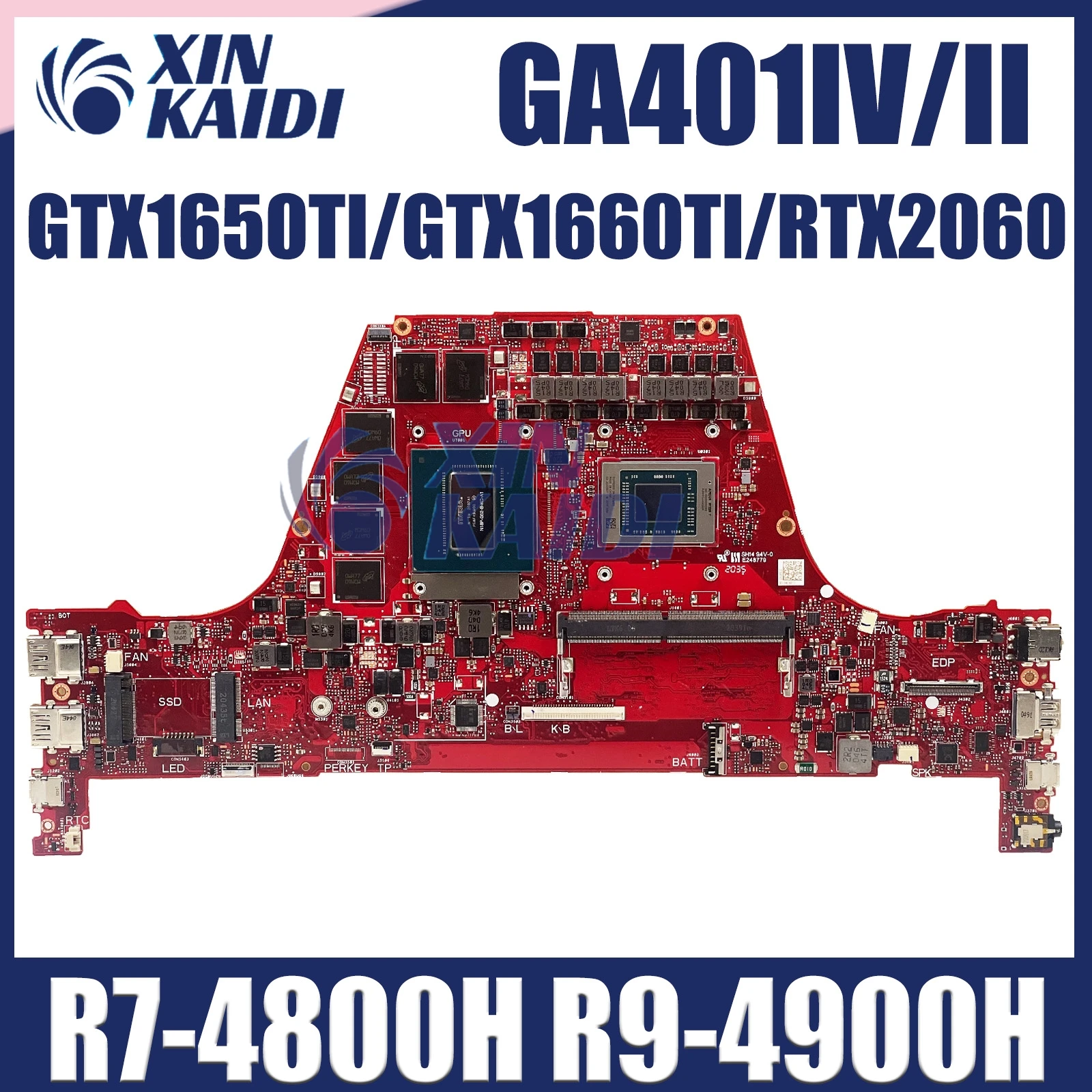 

GA401IV Laptop Motherboard For ROG Zephyrus G14 GA401I GA401II Mainboard R7-4800H R9-4900H GTX1650TI GTX1660TI RTX2060 8GB