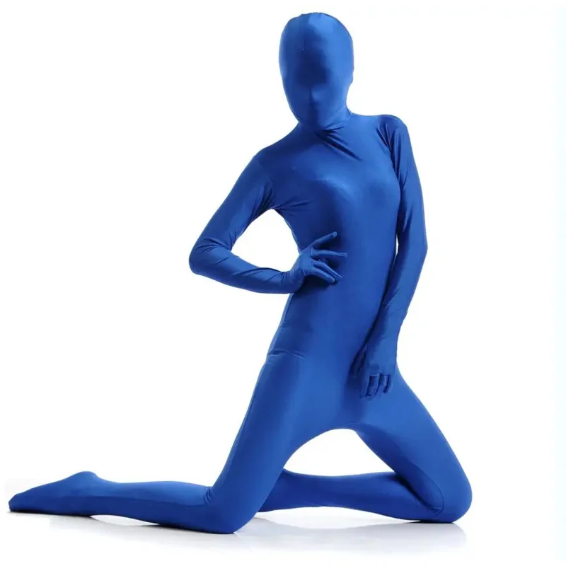 Kostum Zentai Kualitas Tinggi Pakaian Cosplay Seluruh Tubuh Setelan Kulit Kostum Halloween Catsuit Bodysuit Dewasa Uniseks