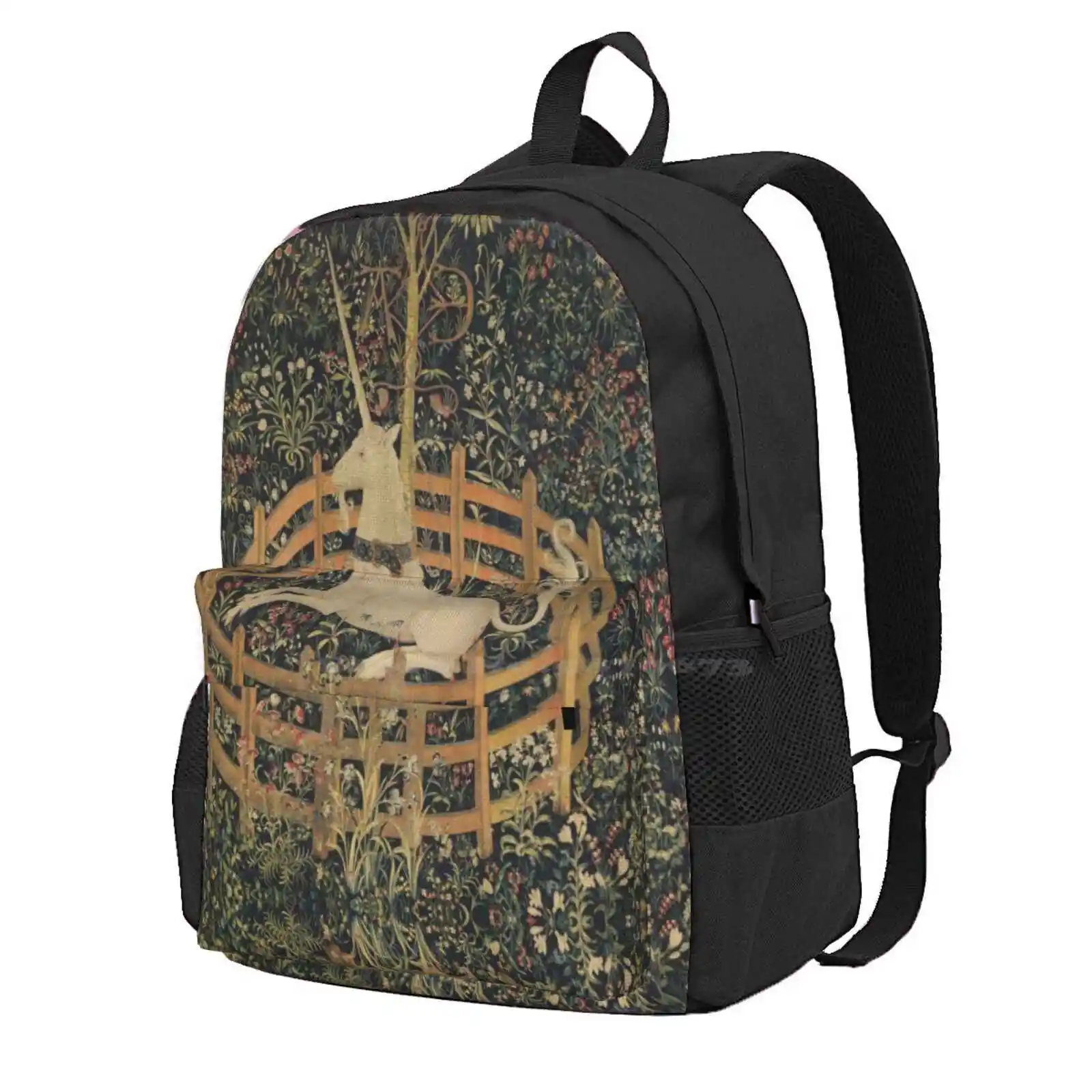 The Unicorn In Captivity Hot Sale Schoolbag Backpack Fashion Bags Unicorn Captivity Fairytale Fantasy Medieval Renaissance