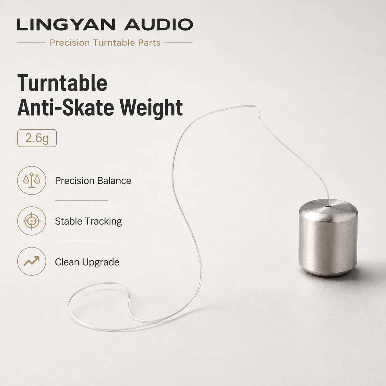 Contrapeso Antideslizante de 2.6g para Tornamesa, Equilibrio de Seguimiento del Brazo, Reproductor de Discos de Vinilo, Piezas Pro-Ject Music Hall