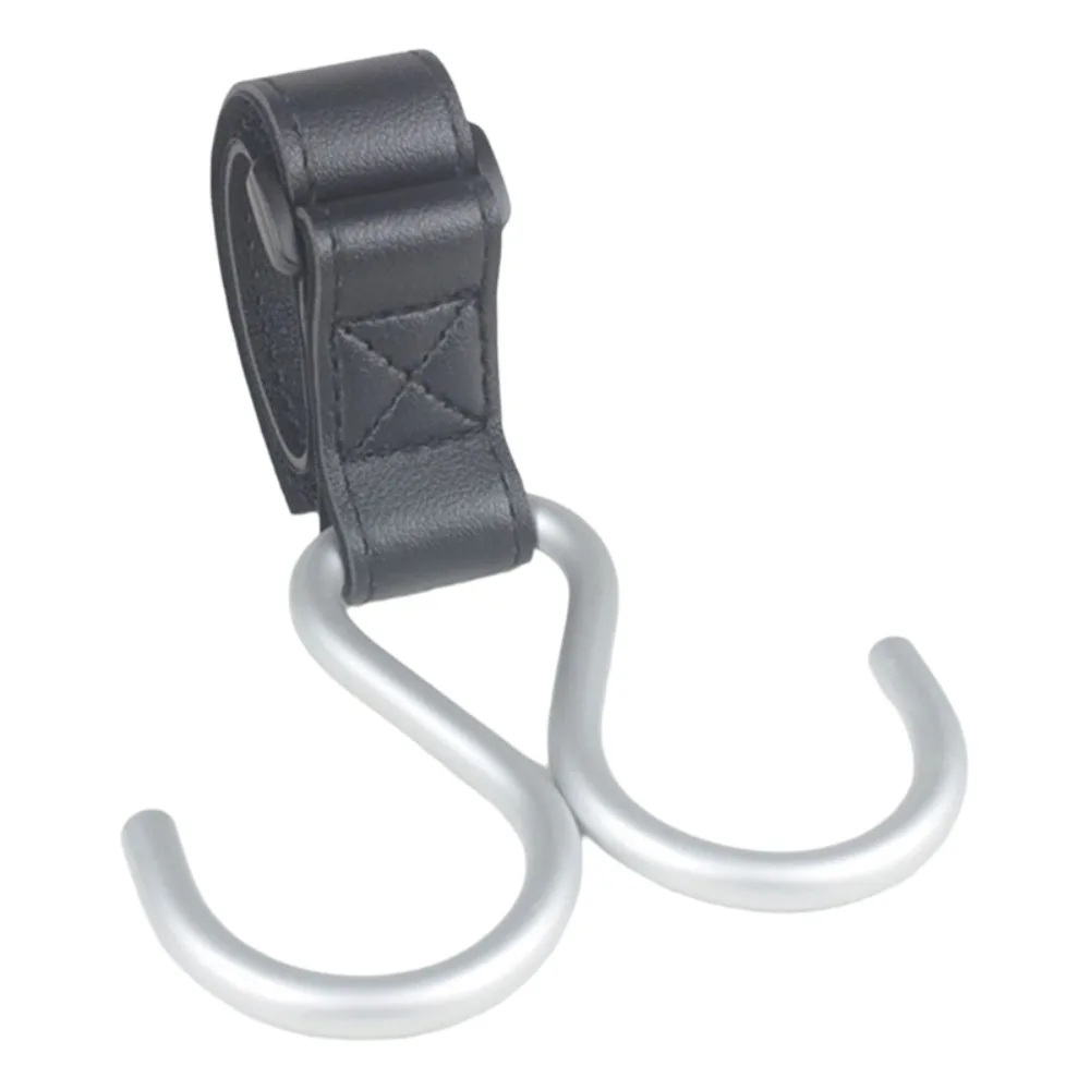 

Cute S Shape Baby Stroller Hooks Double Hook PU Hanging Hook Solid Color Cartoon Stroller Accessories Pram