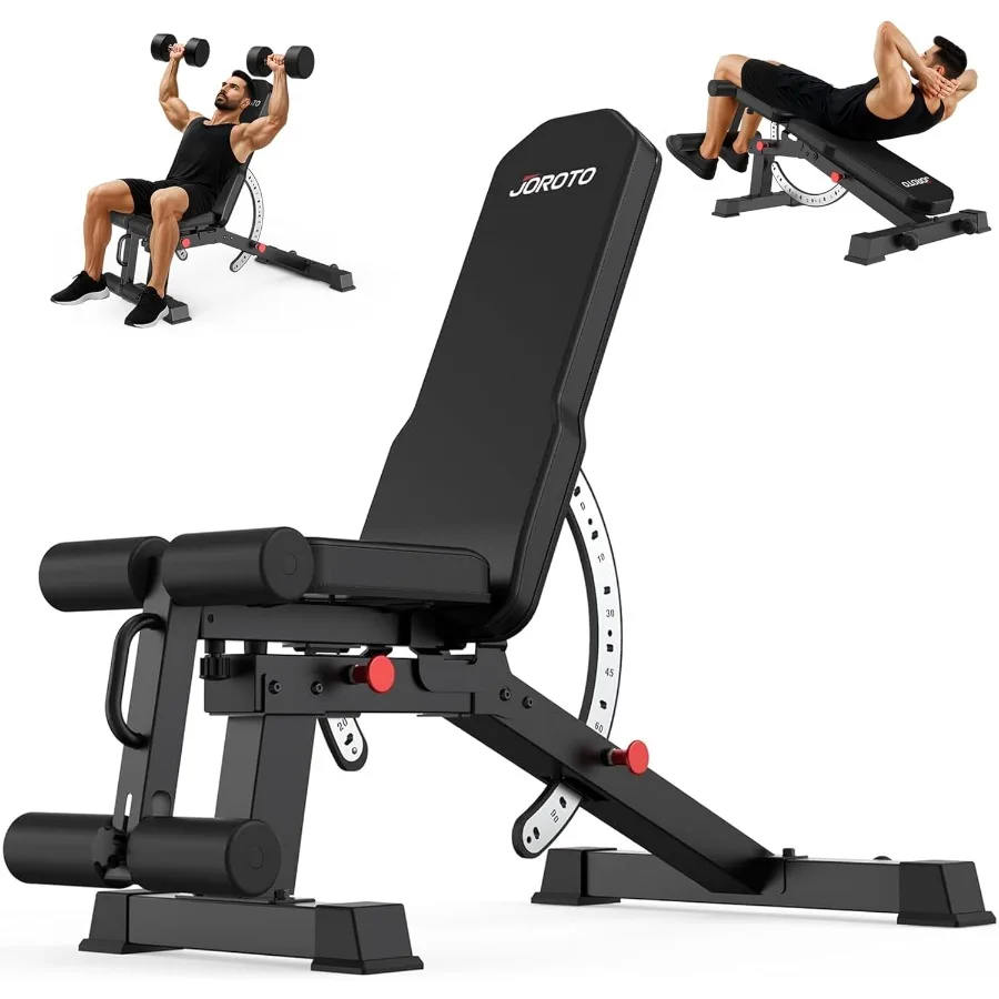 

Регулируемая скамья для жима с нагрузкой до 680 кг, скамья для тренировок на пресс с регулировкой угла наклона, усиленная скамья для силовых тренировок со съемной опорой для ног